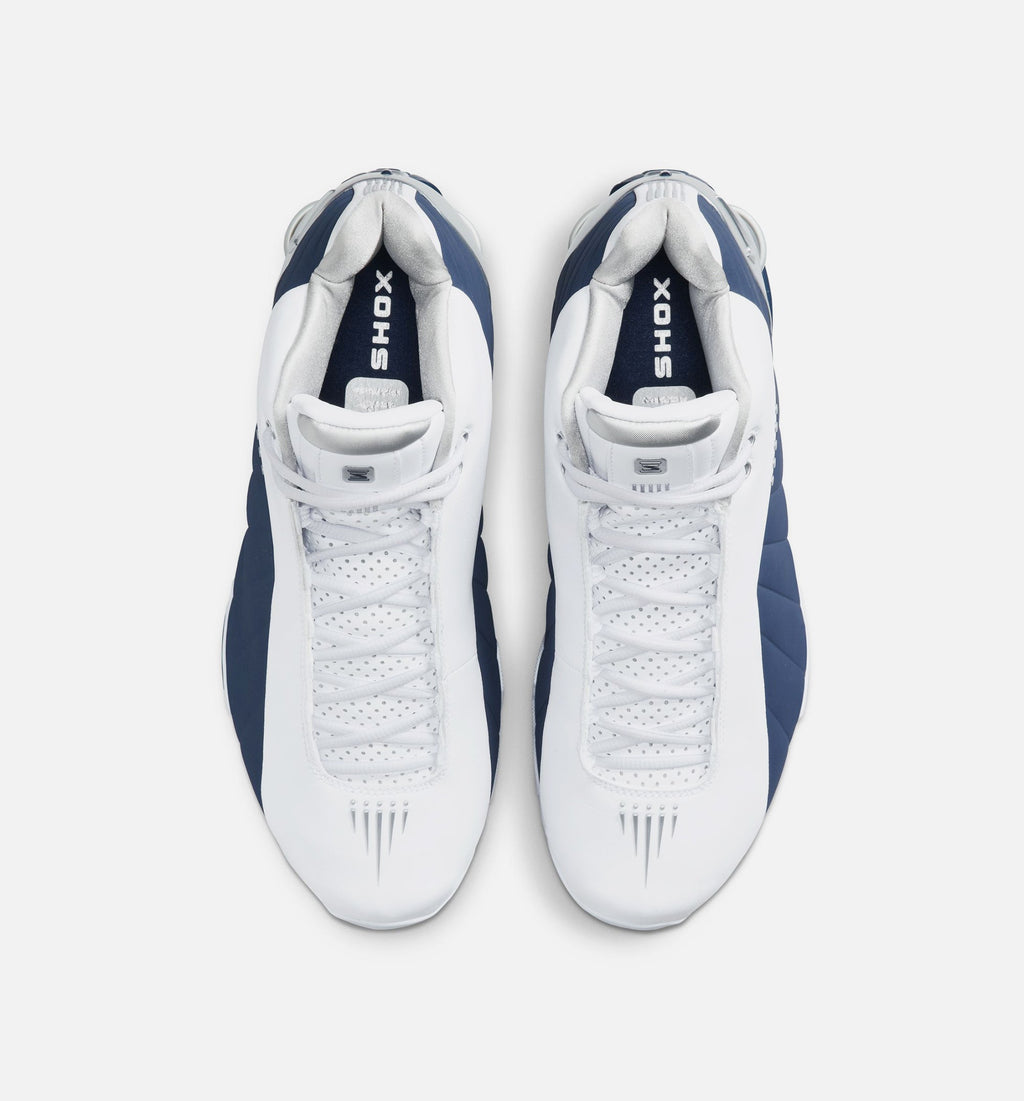 Shox BB4 Olympic 男士休闲运动鞋 - 白色/午夜海军蓝/金属银