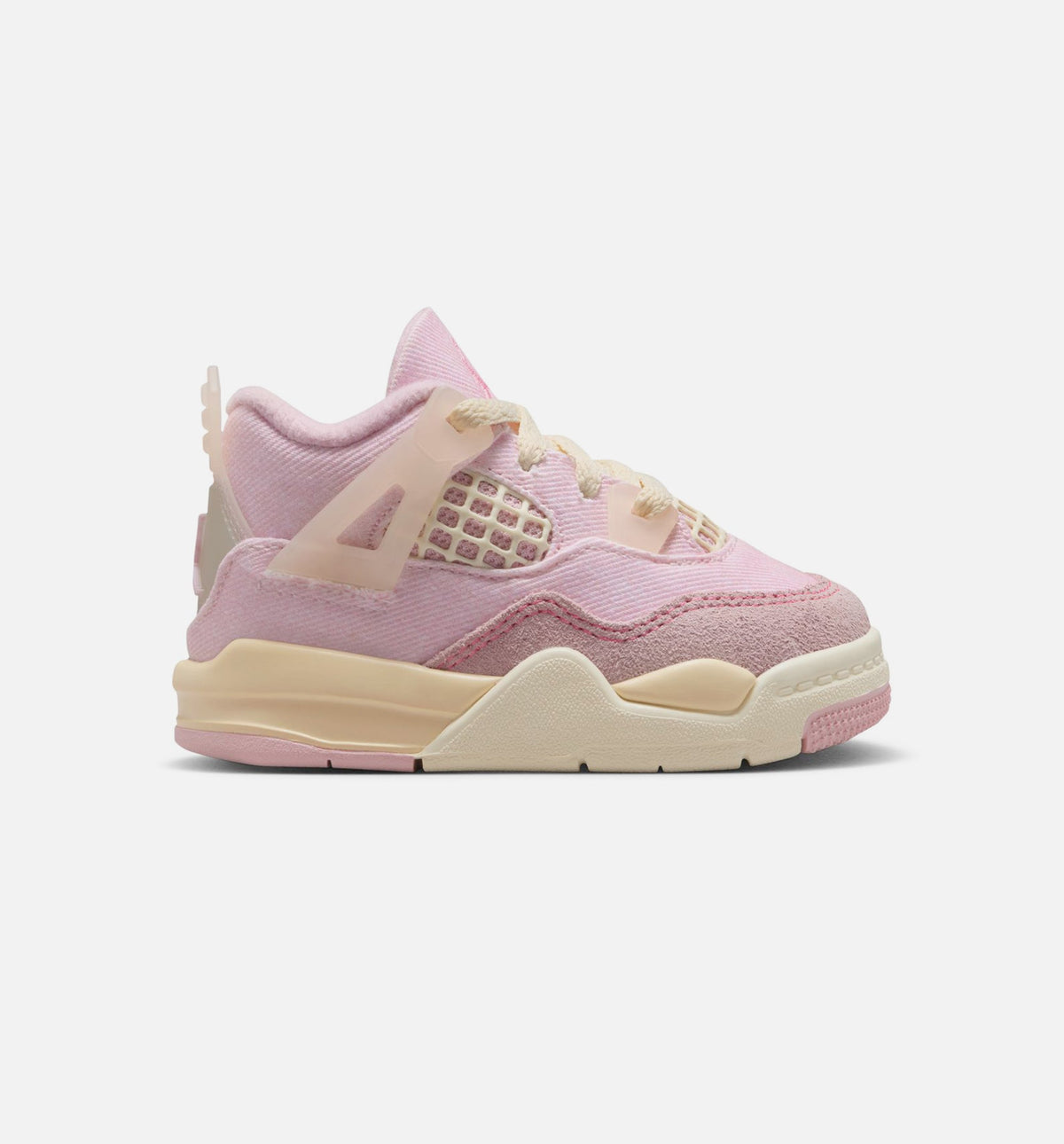 Air Jordan 4 Retro Pink Pearl And Iced Carmine 婴幼童休闲运动鞋 - 冰胭脂红/椰奶白/炭灰