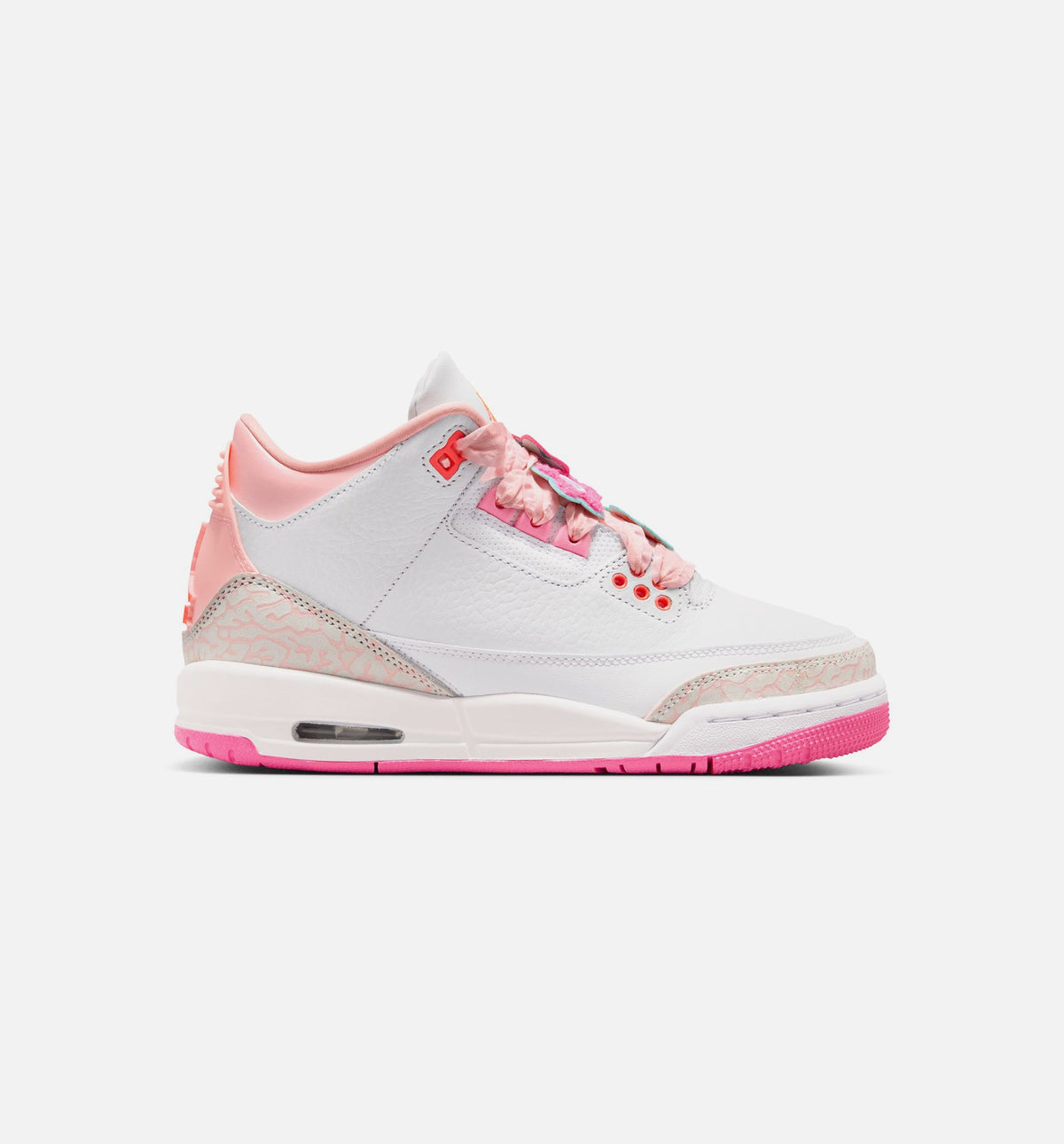 Air Jordan 3 Retro Spring Flowers 大童休闲运动鞋 - 珍珠粉/花粉/粉光/超级橙
