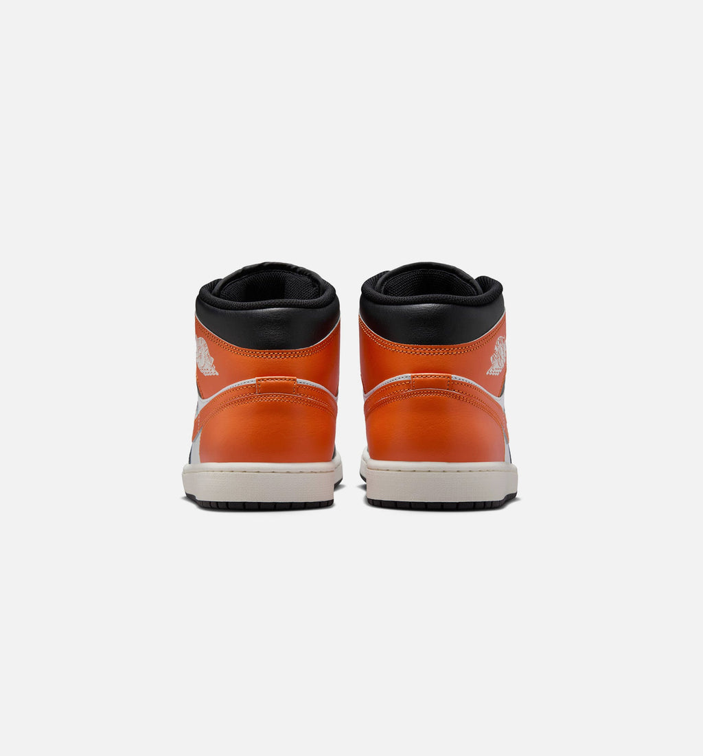 Air Jordan 1 Mid 男士休闲运动鞋 - 海星橙/白/帆白/黑