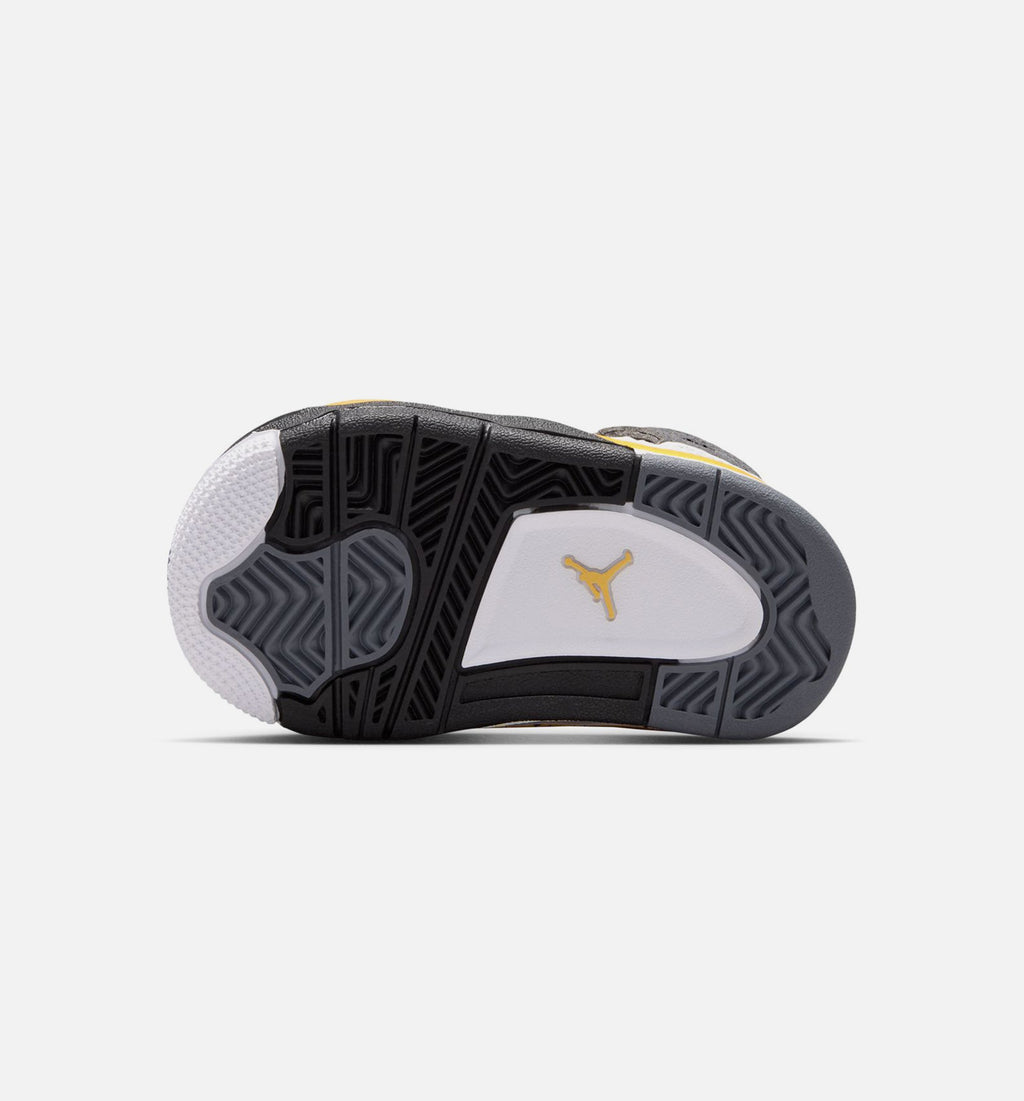 Air Jordan 4 Retro Rare Air Tour Yellow 婴幼童休闲运动鞋 - 白色/深蓝灰/黑色/巡游黄