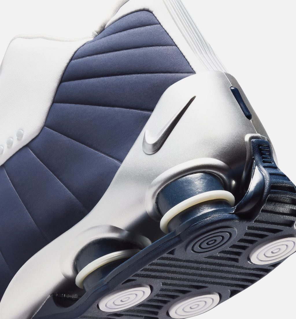 Shox BB4 Olympic 男士休闲运动鞋 - 白色/午夜海军蓝/金属银