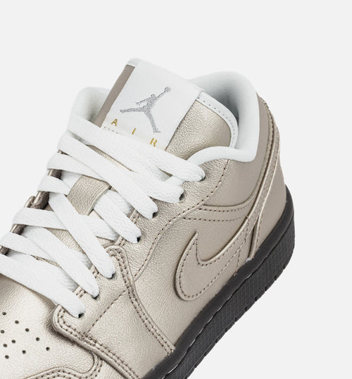 Air Jordan 1 Low SE Metallic Zinc 女士休闲运动鞋 - 金属锌色/山峰白/天鹅绒棕