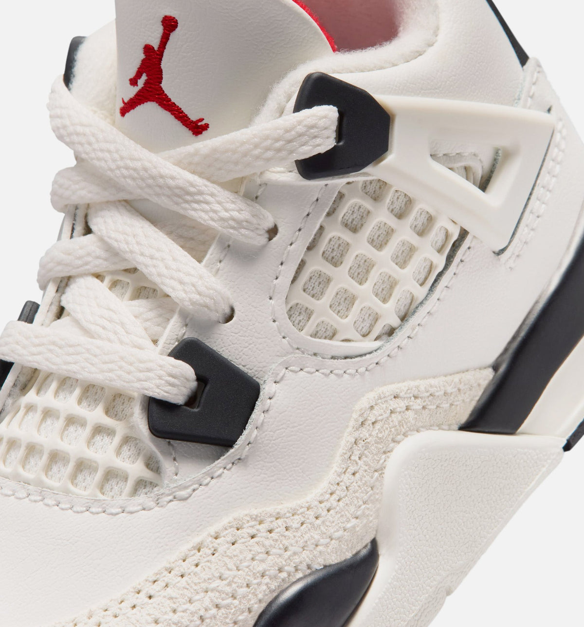 Air Jordan 4 Retro Flight Club 婴幼童休闲运动鞋 - 帆白/黑/大学红