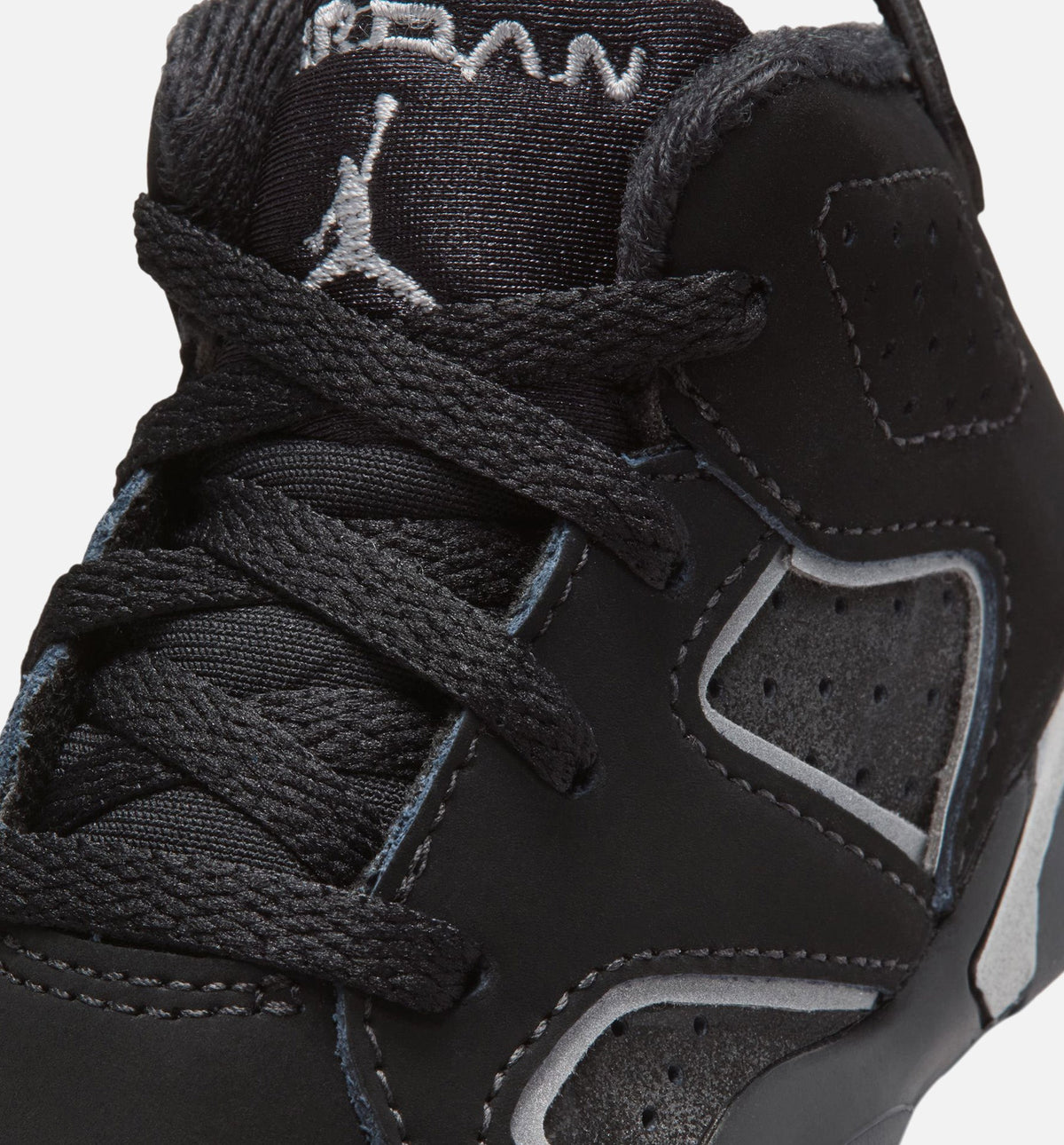Air Jordan 6 Cap & Gown 婴幼童休闲运动鞋 - 黑色/反光银色