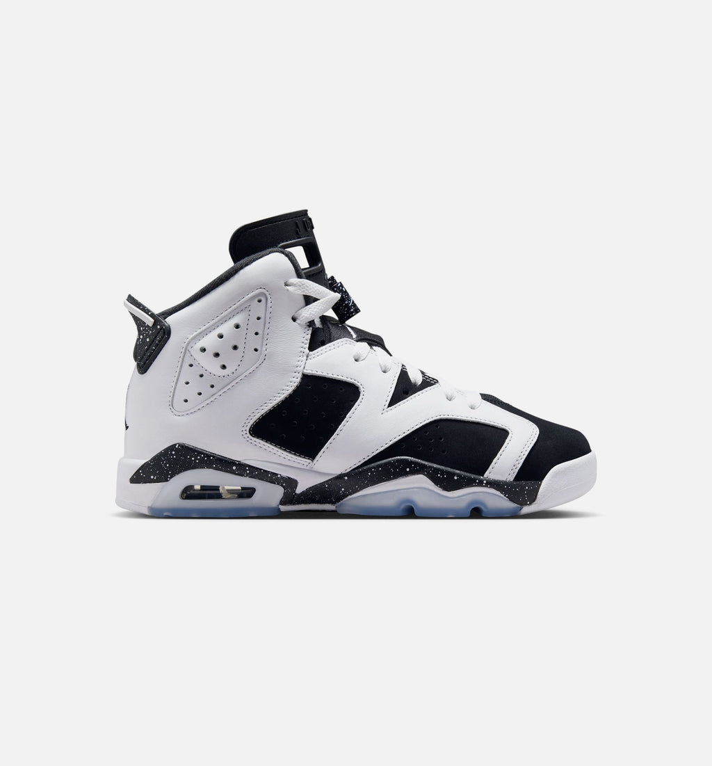 Air Jordan 6 Retro Black And White 大童休闲运动鞋 - 黑色/白色