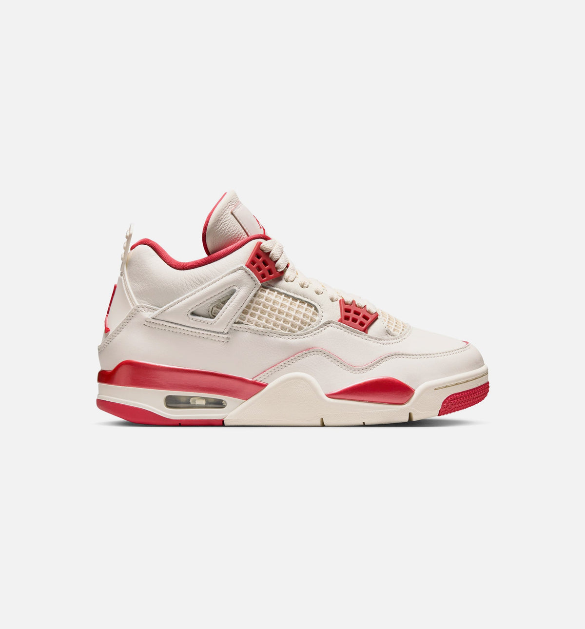 Air Jordan 4 Retro Valentine's Day 女士休闲运动鞋 - 浅象牙白/塞拉红/浓红