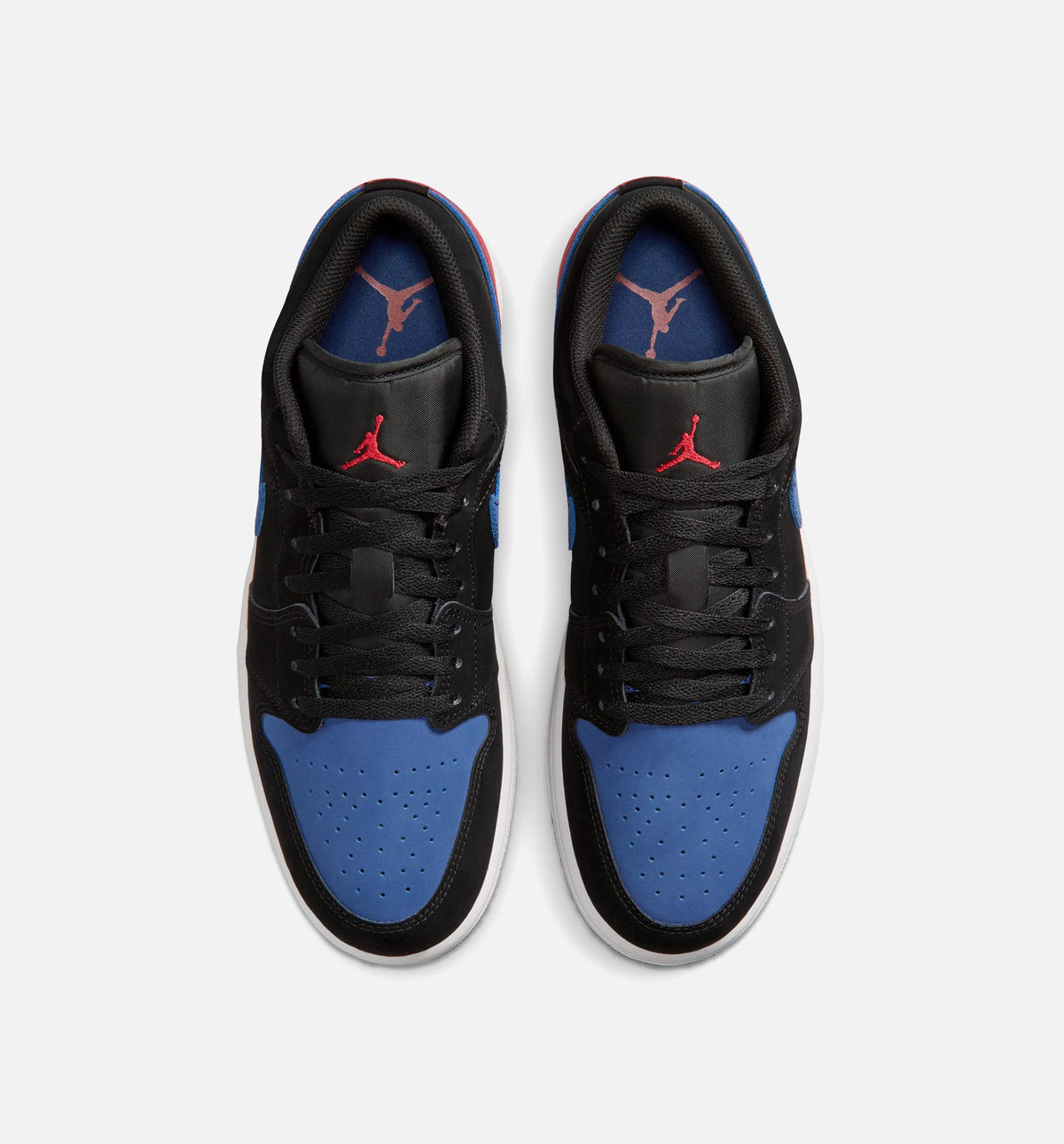 Air Jordan 1 Low 男士休闲运动鞋 - 黑/峰顶白/真蓝/校队红