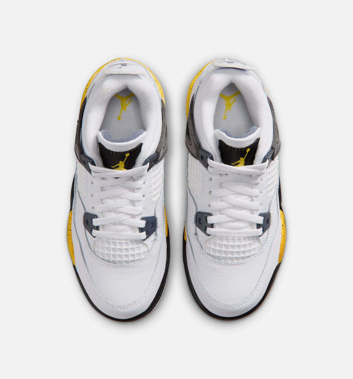 Air Jordan 4 Retro Rare Air Tour Yellow 学龄前儿童休闲运动鞋 - 白色/深蓝灰/黑色/巡游黄