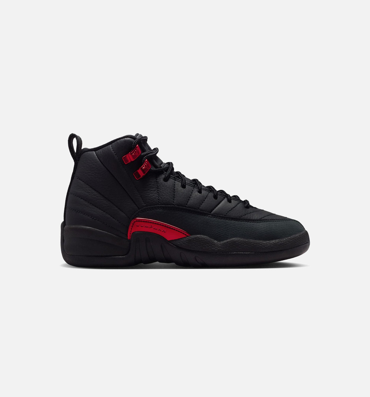 Air Jordan 12 Retro Bloodline 大童休闲运动鞋 - 黑色/校队红