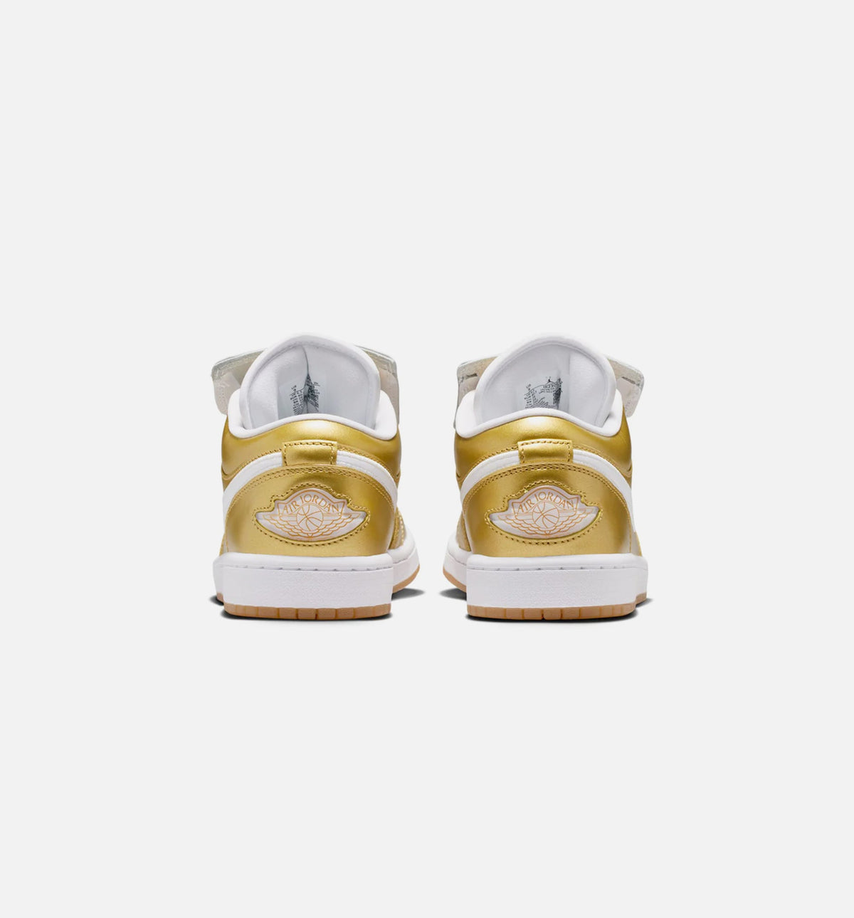 Air Jordan 1 Low 女士休闲运动鞋 - 金色/白色/生胶黄
