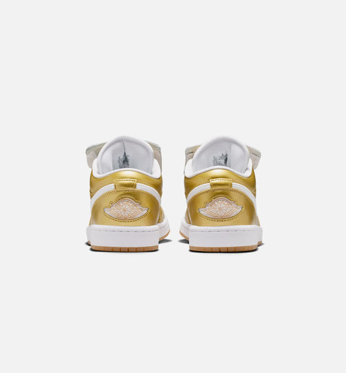 Air Jordan 1 Low 女士休闲运动鞋 - 金色/白色/生胶黄