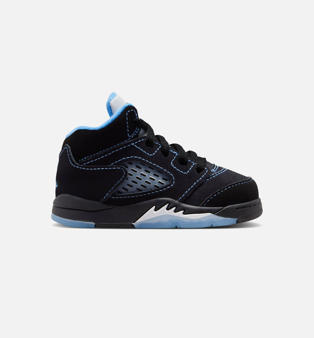 Air Jordan 5 Retro Black Carolina 婴幼童休闲运动鞋 - 黑色/大学蓝/白色