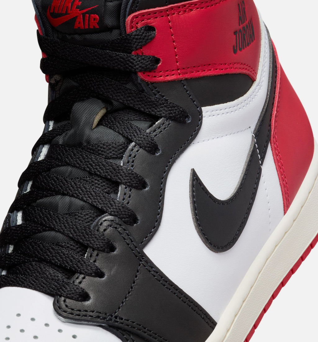 Air Jordan 1 Retro High OG Black Toe 男士休闲运动鞋 - 白/黑/校队红