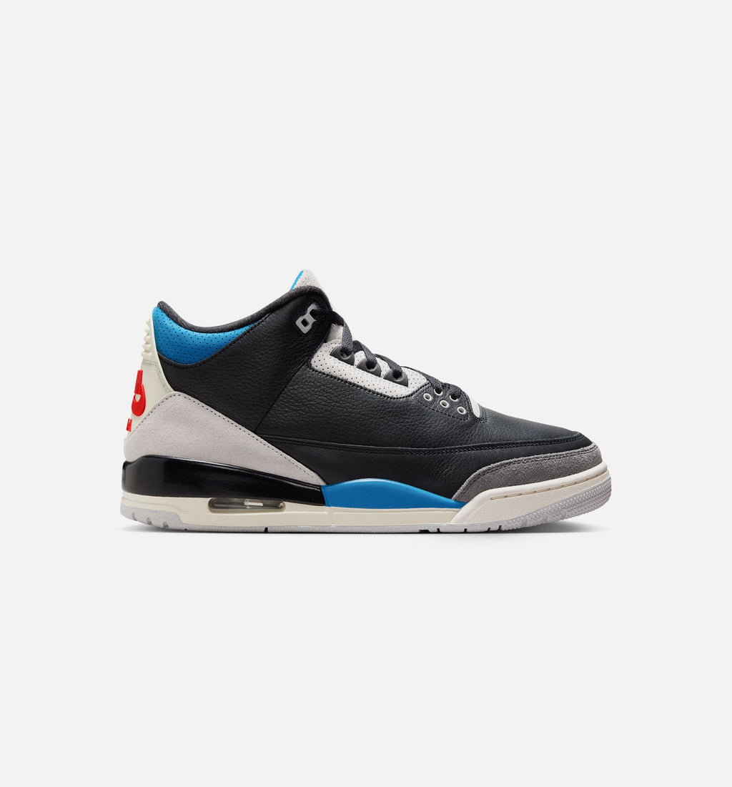 Air Jordan 3 Retro OG Rare Air 男士休闲运动鞋 - 黑/智利红/中性灰