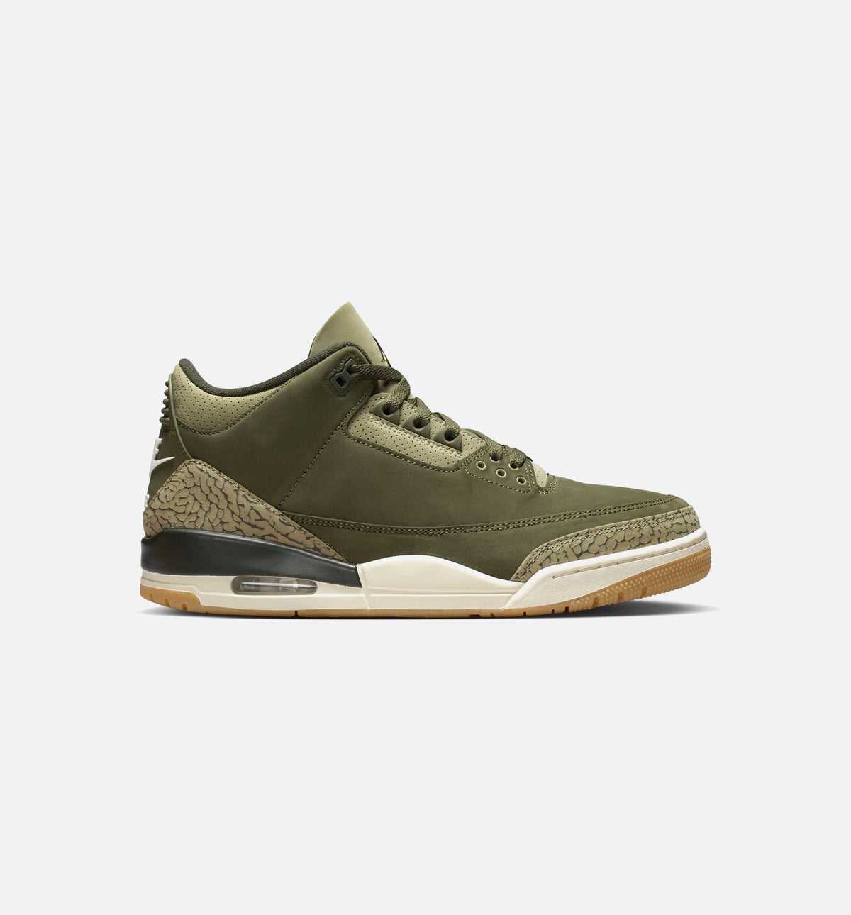 Air Jordan 3 Retro 男士休闲运动鞋 - 中橄榄绿/红杉绿/帆白/浓红