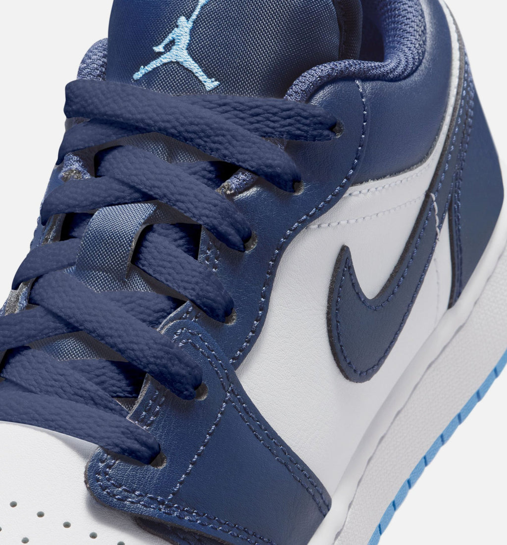 Air Jordan 1 Low 大童休闲运动鞋 - 午夜海军蓝/大学蓝/白