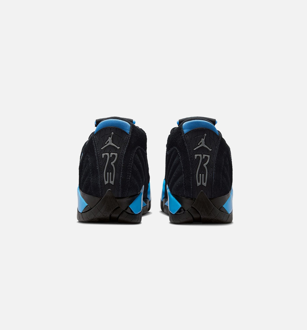 Air Jordan 14 Retro Black University Blue 大童休闲运动鞋 - 黑色/白色/大学蓝