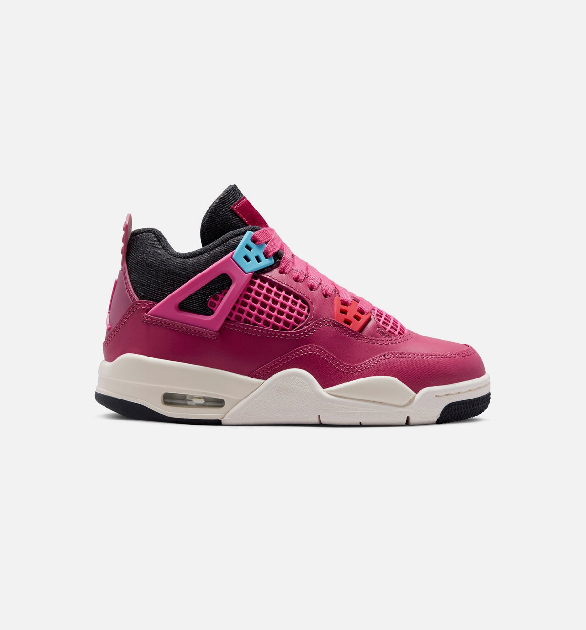 Air Jordan 4 Retro She's A Star 大童休闲运动鞋 - 甜菜红/沙漠粉/暗黑/粉笔白
