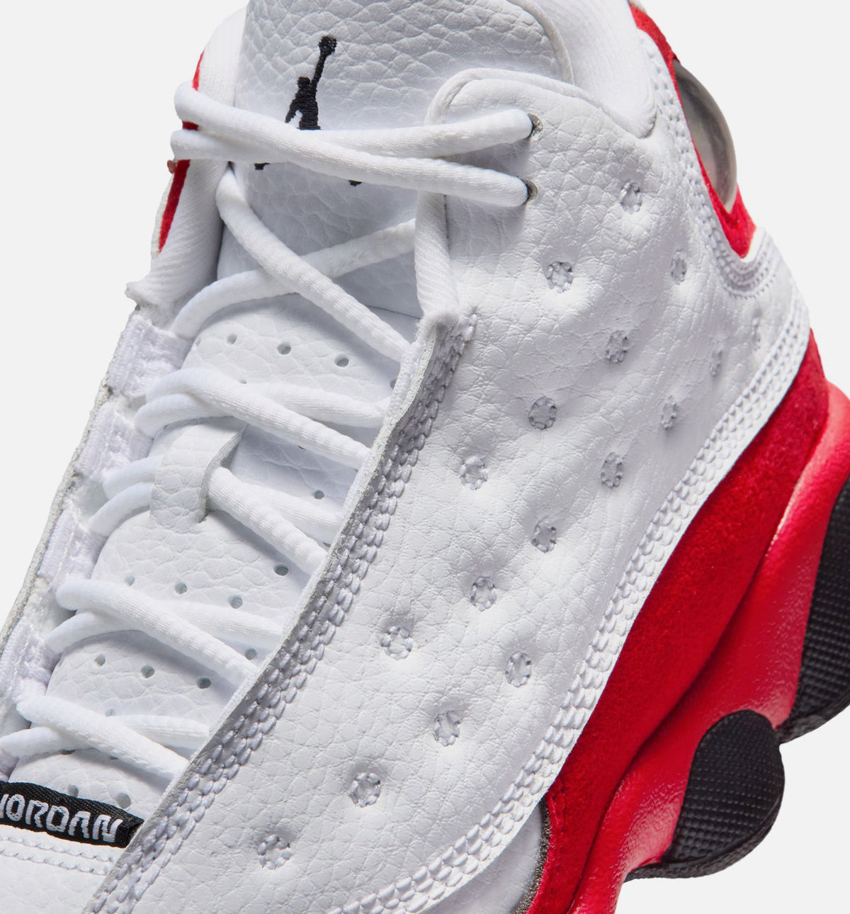 Air Jordan 13 Retro White And University Red 学龄前儿童休闲运动鞋 - 白色/黑色/正红色