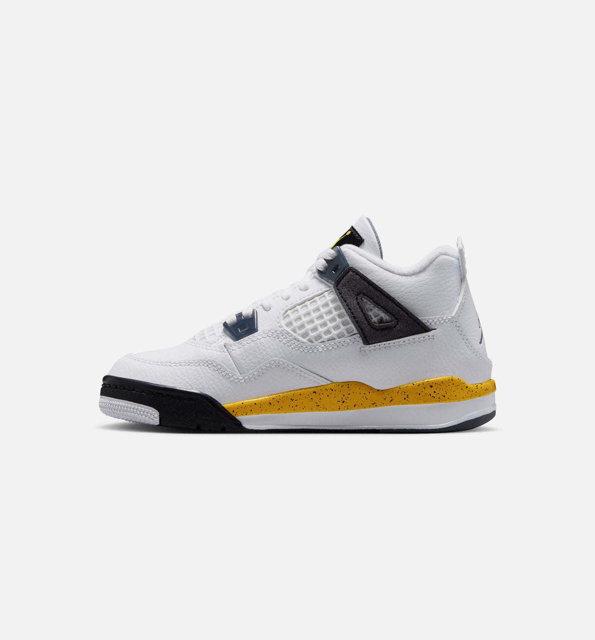 Air Jordan 4 Retro Rare Air Tour Yellow 学龄前儿童休闲运动鞋 - 白色/深蓝灰/黑色/巡游黄