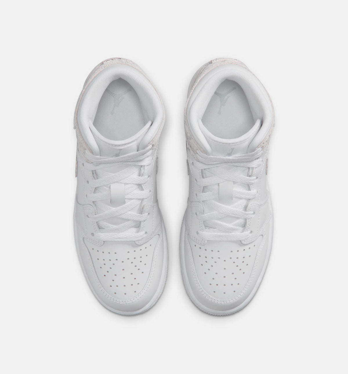 Air Jordan 1 Mid SE 大童休闲运动鞋 - 白/原野银