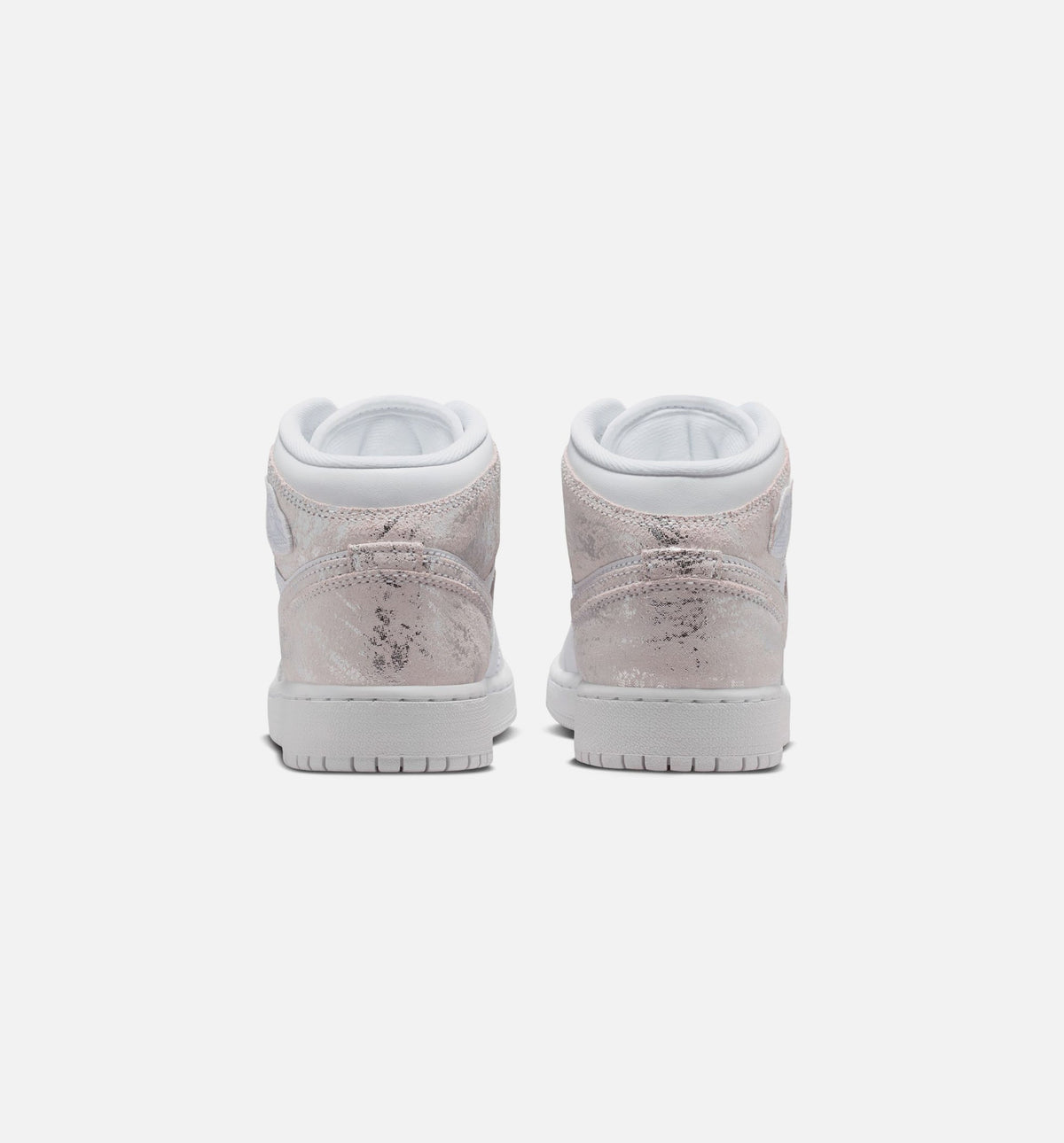 Air Jordan 1 Mid SE 大童休闲运动鞋 - 白/原野银