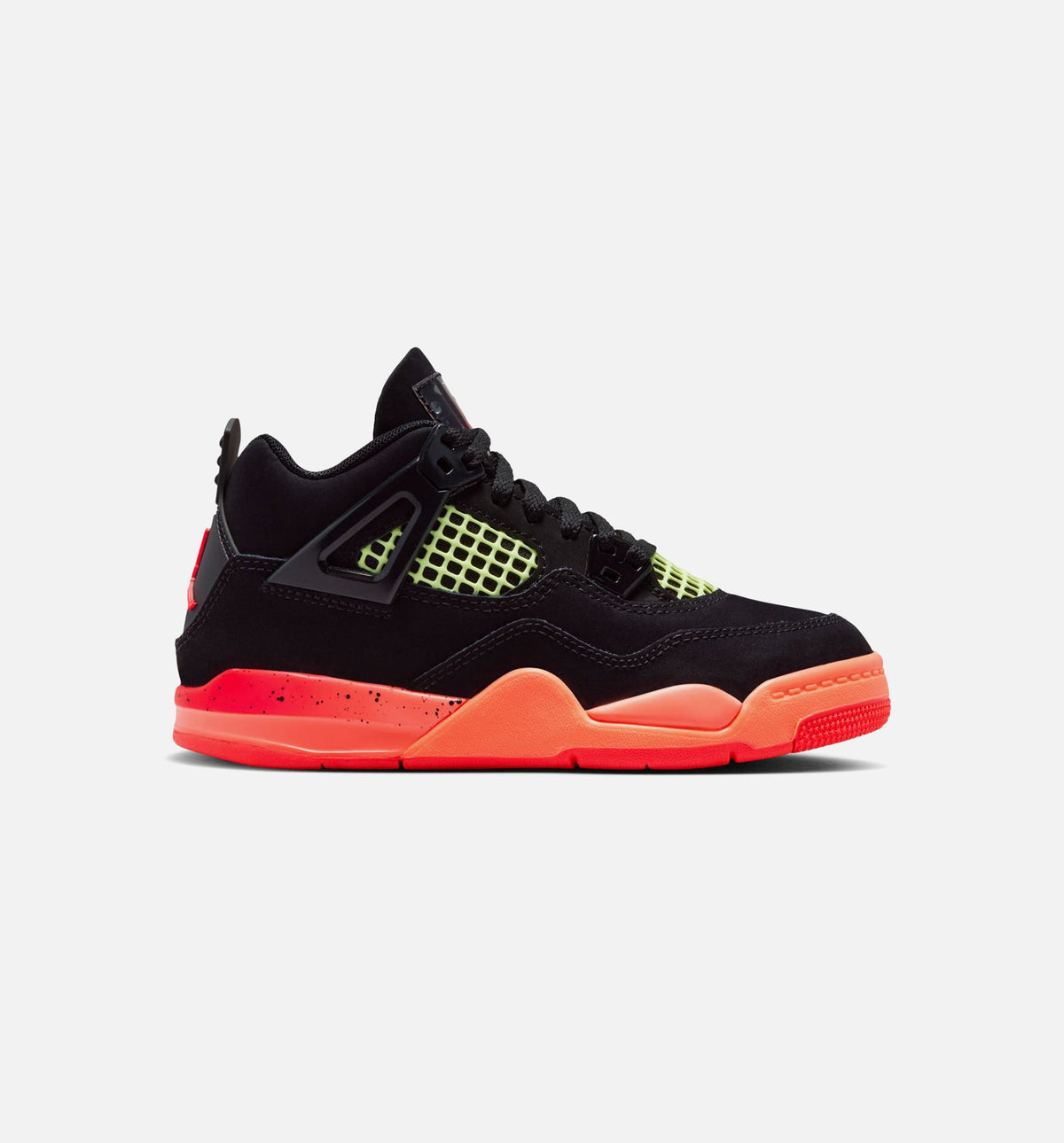 Air Jordan 4 Retro Black Infrared 23 小童休闲鞋 - 黑/红外红/亮芒果橙