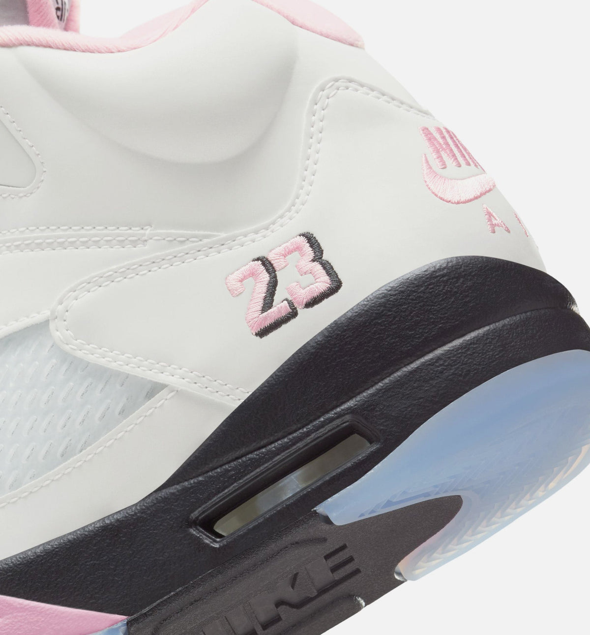 Air Jordan 5 Retro Medium Soft Pink 男士休闲运动鞋 - 白色/柔粉色/黑色
