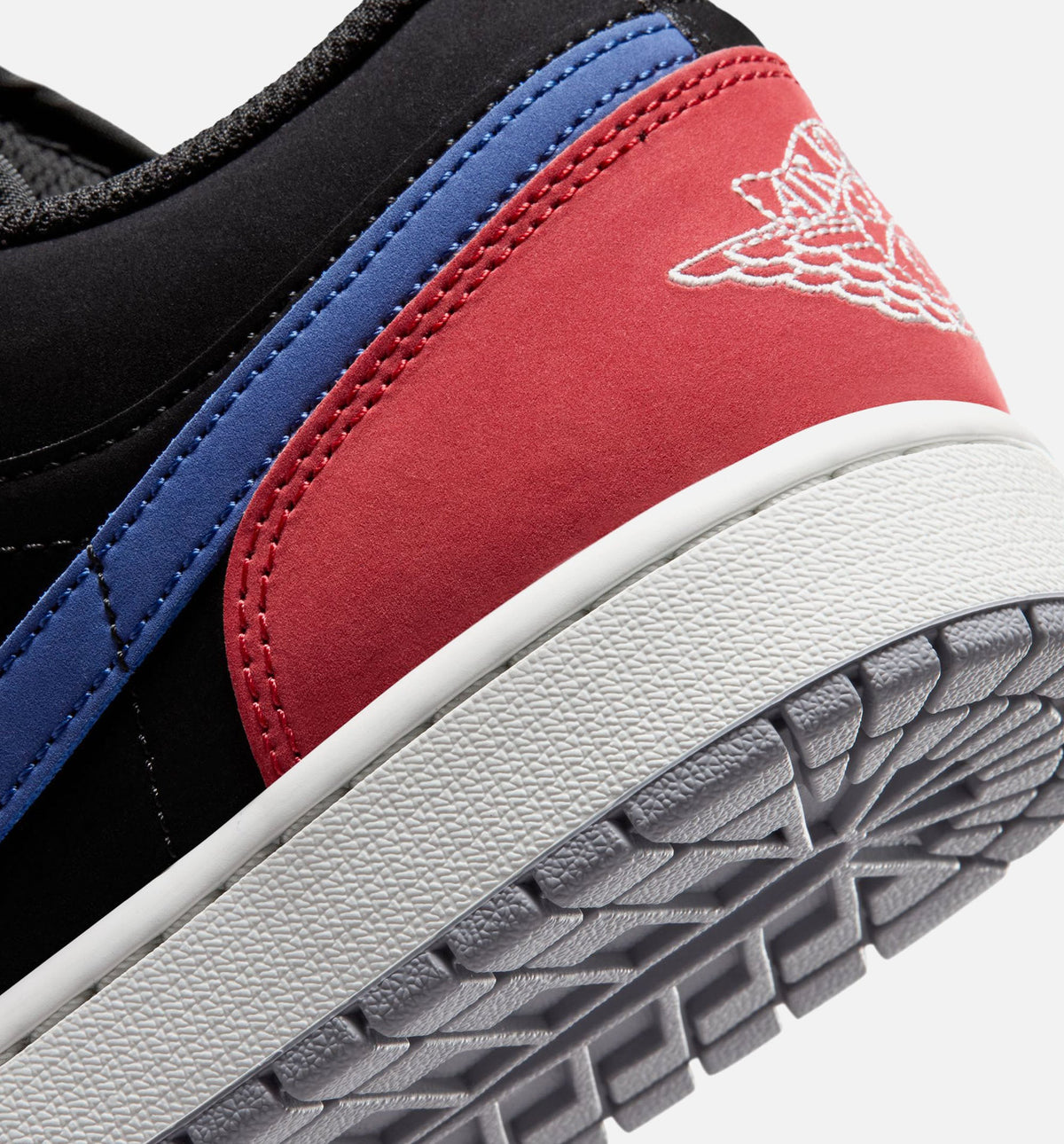 Air Jordan 1 Low 男士休闲运动鞋 - 黑/峰顶白/真蓝/校队红