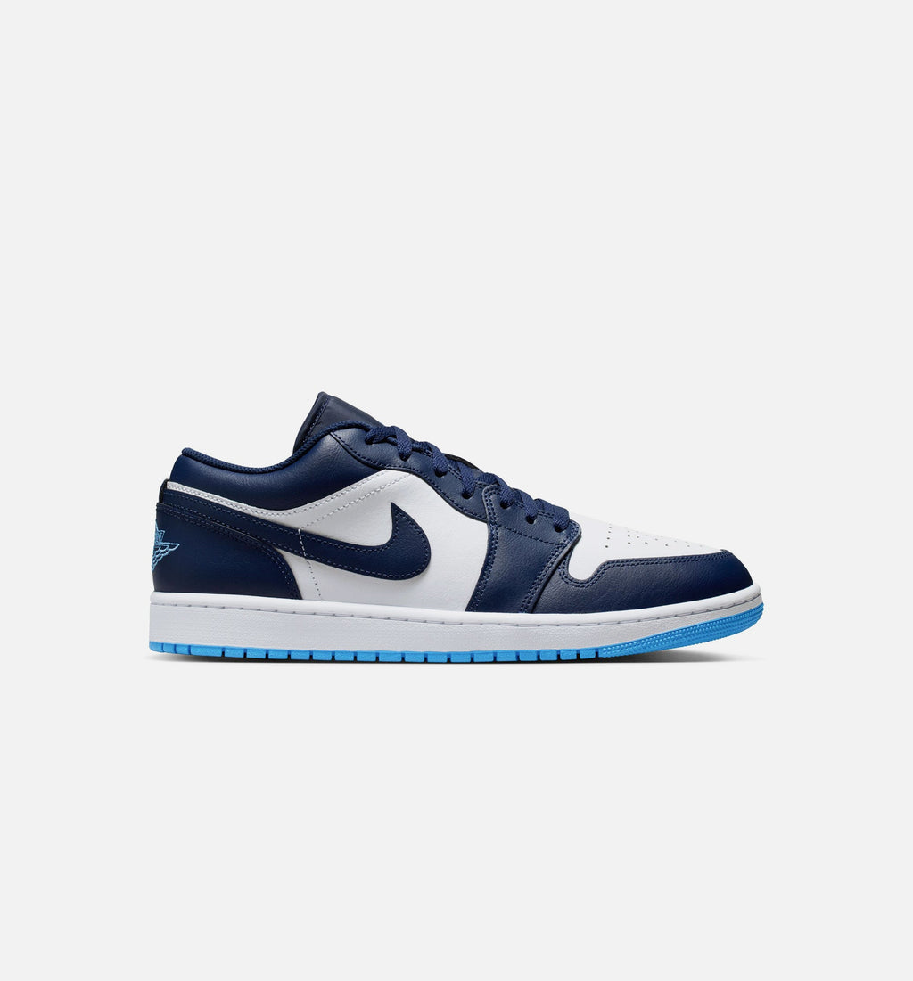 Air Jordan 1 Low 男士休闲运动鞋 - 午夜海军蓝/大学蓝/白