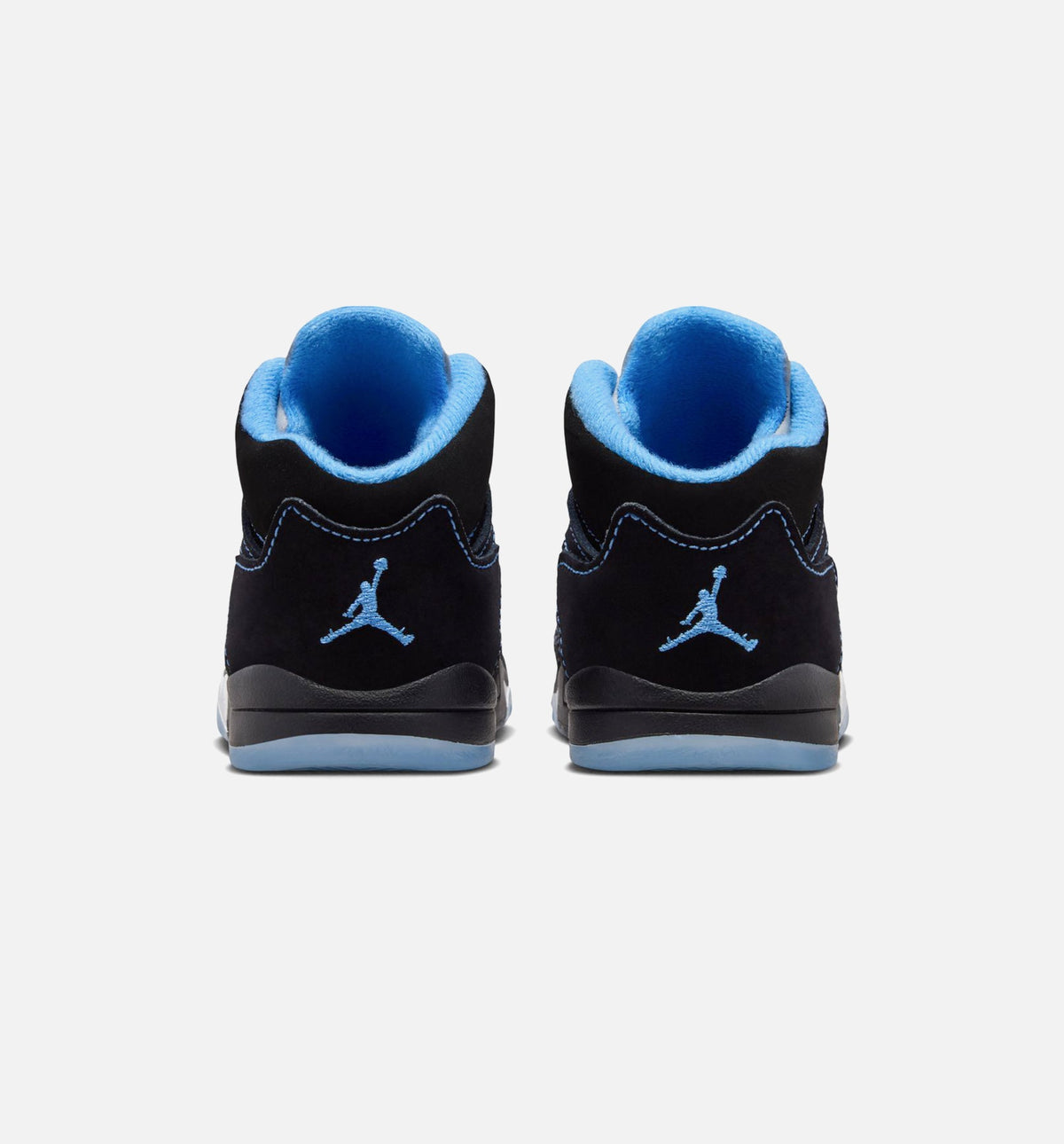 Air Jordan 5 Retro Black Carolina 婴幼童休闲运动鞋 - 黑色/大学蓝/白色