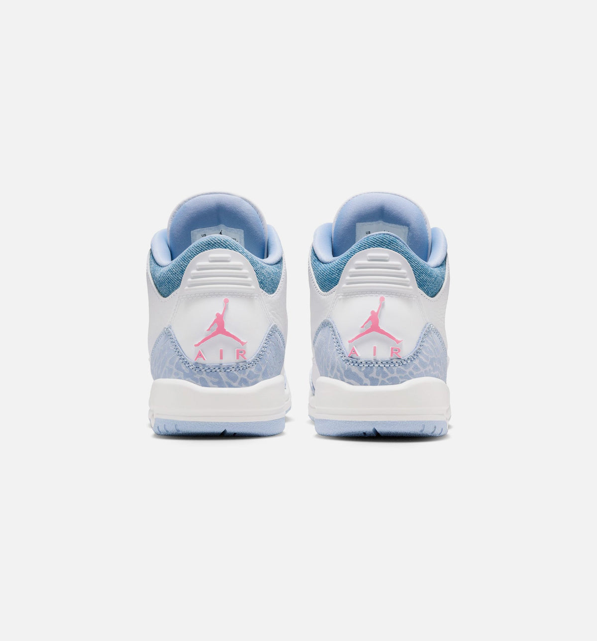 Air Jordan 3 Retro 大童休闲运动鞋 - 白/钴蓝/球场灰/粉光