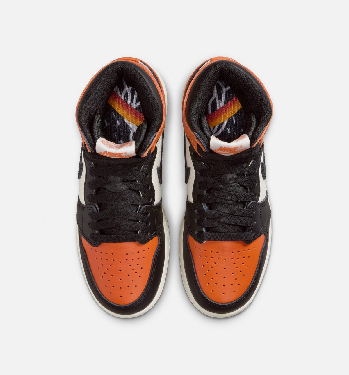 Air Jordan 1 Retro High OG Shattered Backboard 大童休闲运动鞋 - 黑/帆白/海星橙