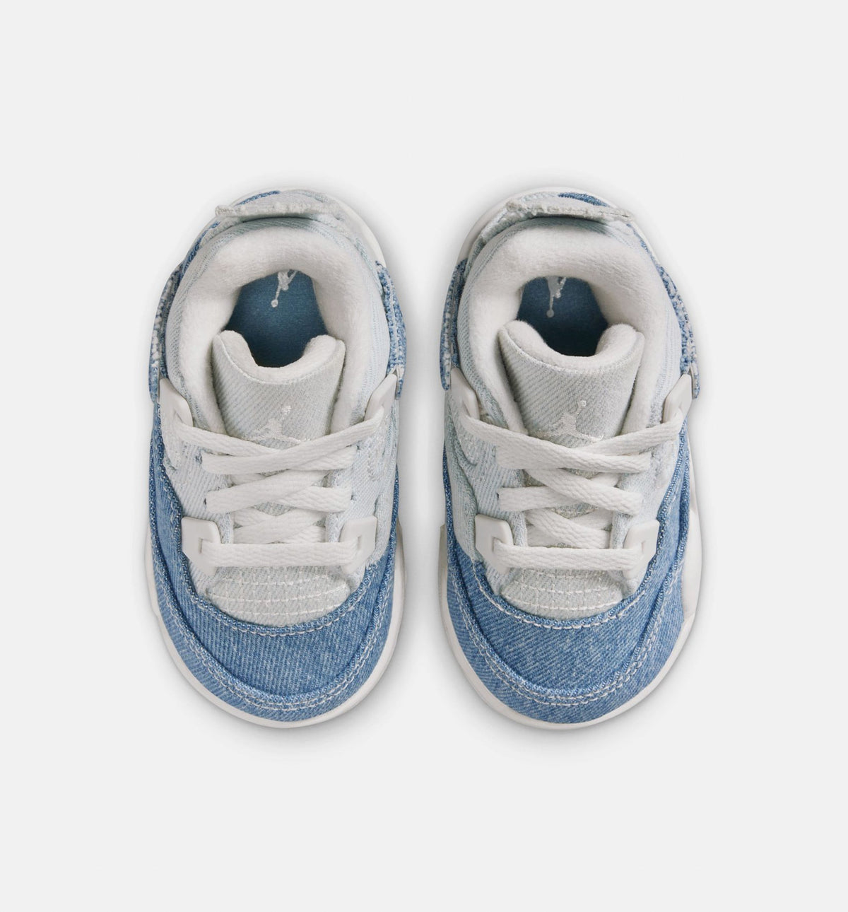 Air Jordan 4 Retro Worn Blue 婴幼童休闲运动鞋 - 帆白/磨旧蓝/金属金
