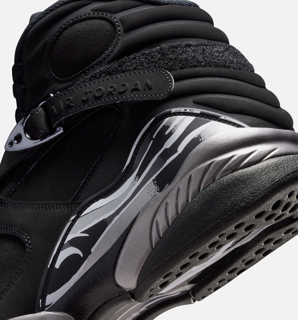 Air Jordan 8 Retro Chrome Black And Light Graphite 男士休闲运动鞋 - 黑色/白色/浅石墨灰