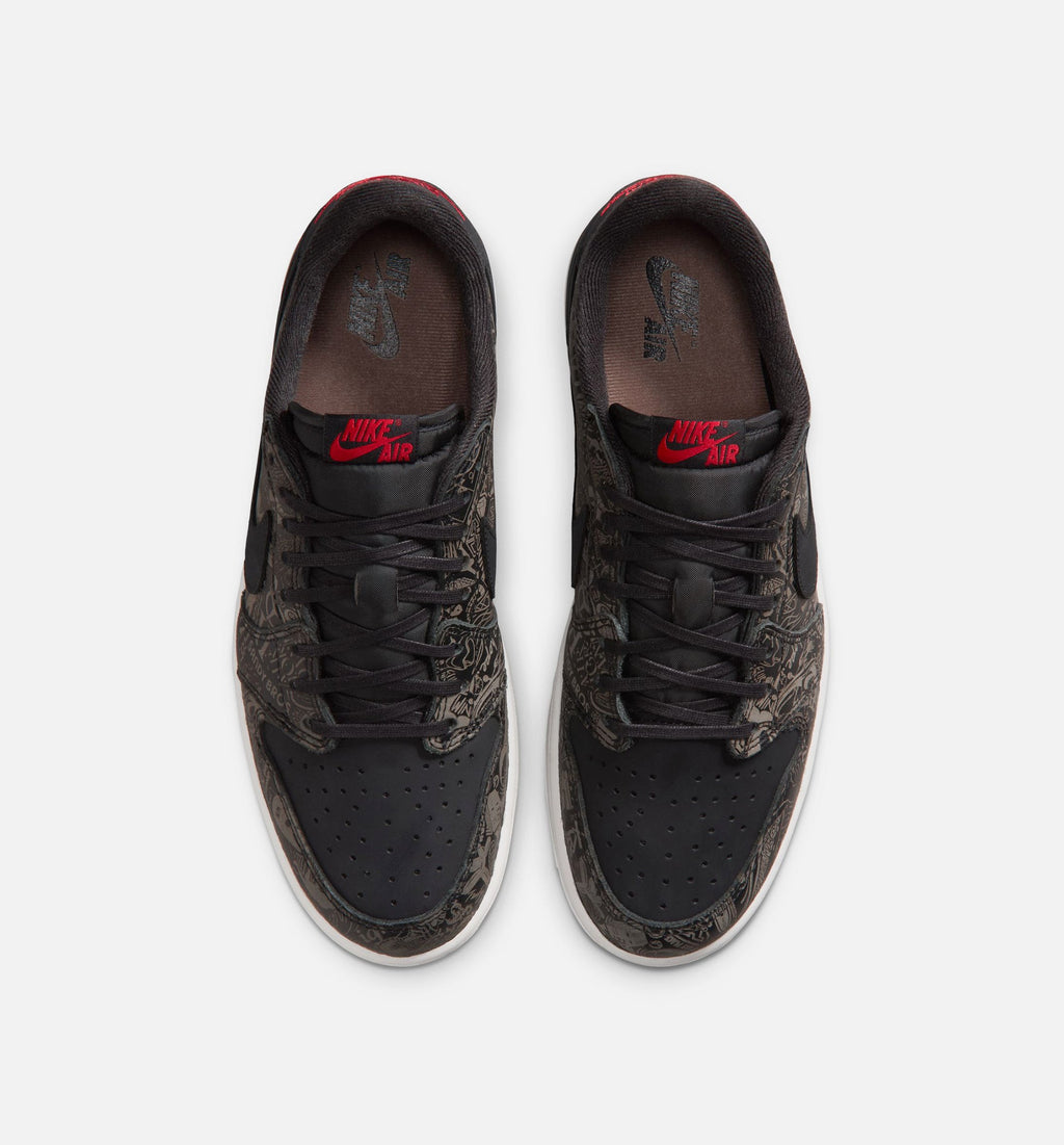 Air Jordan 1 Retro Low OG Laser 男士休闲运动鞋 - 黑/校队红/峰顶白
