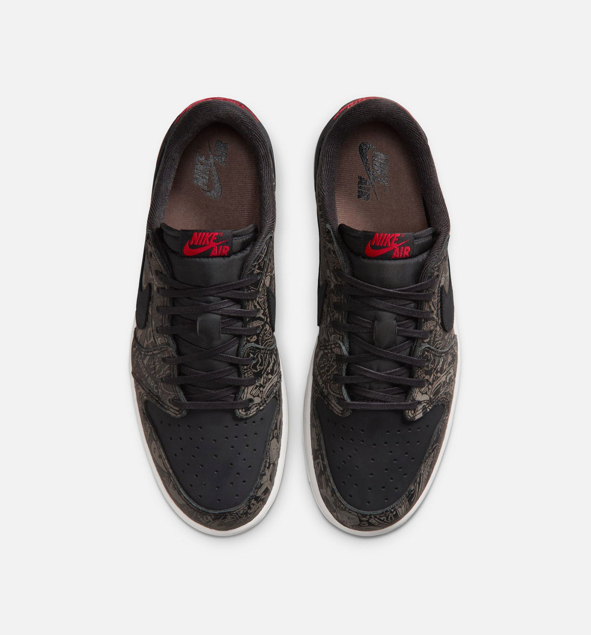 Air Jordan 1 Retro Low OG Laser 男士休闲运动鞋 - 黑/校队红/峰顶白