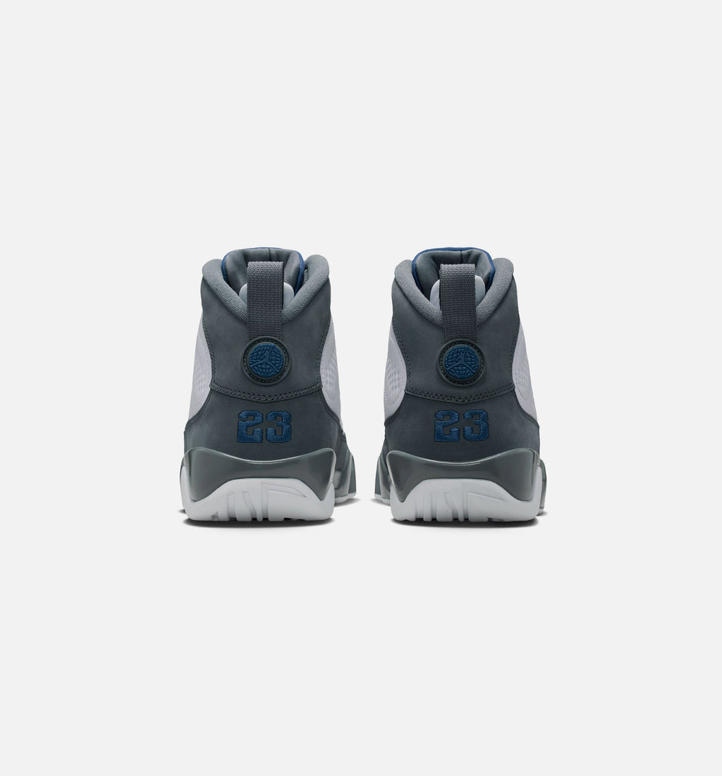Air Jordan 9 Retro Flint Grey and French Blue 男士休闲运动鞋 - 白色/法兰西蓝/燧石灰
