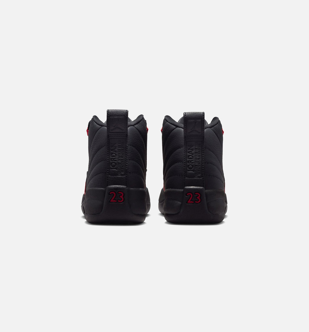 Air Jordan 12 Retro Bloodline 大童休闲运动鞋 - 黑色/校队红