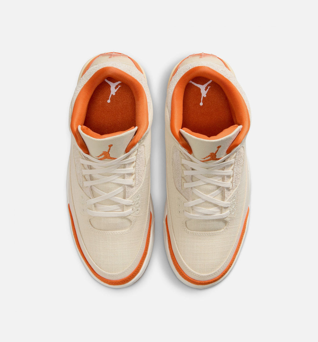 Air Jordan 3 Retro Starfish 女士休闲运动鞋 - 化石灰/海星橙/帆白