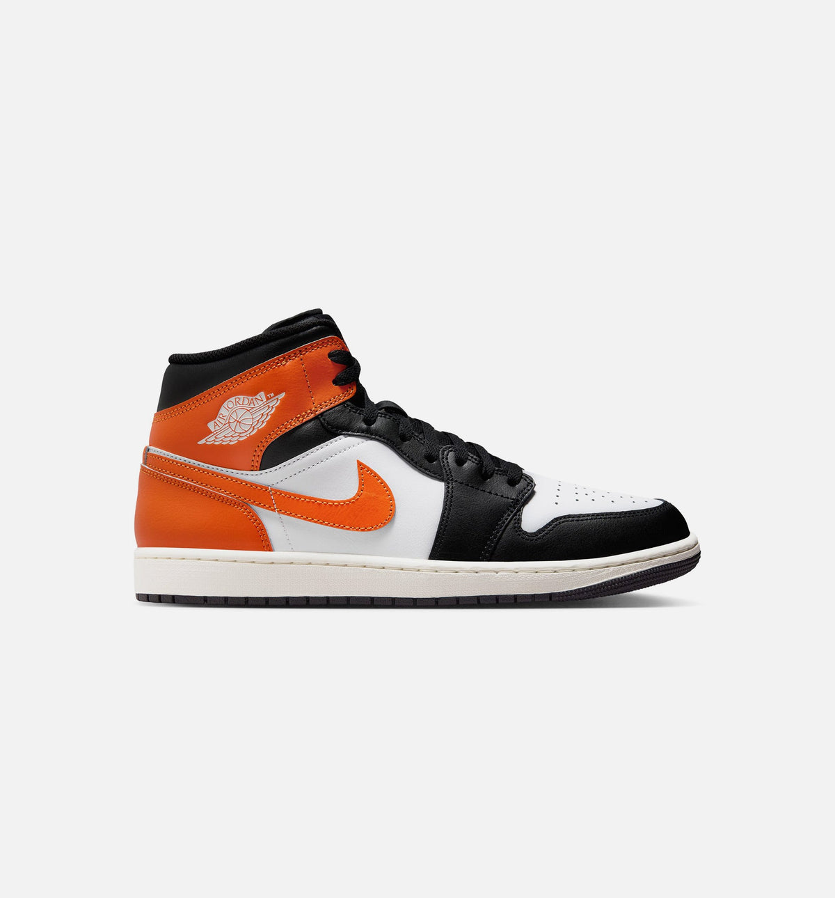 Air Jordan 1 Mid 男士休闲运动鞋 - 海星橙/白/帆白/黑