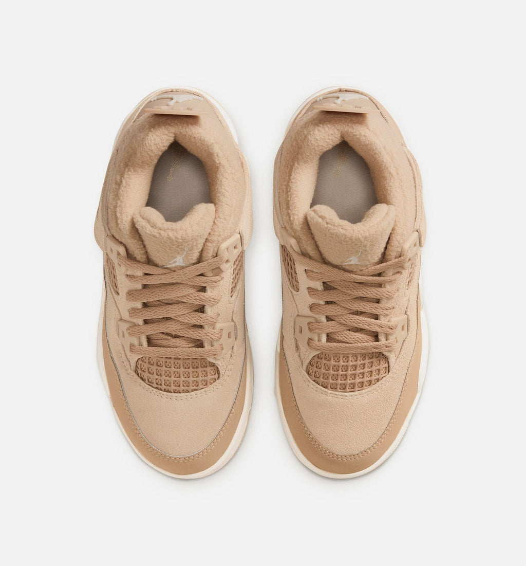 Air Jordan 4 Retro Cozy Girl 小童休闲鞋 - 麻色/淡木棕