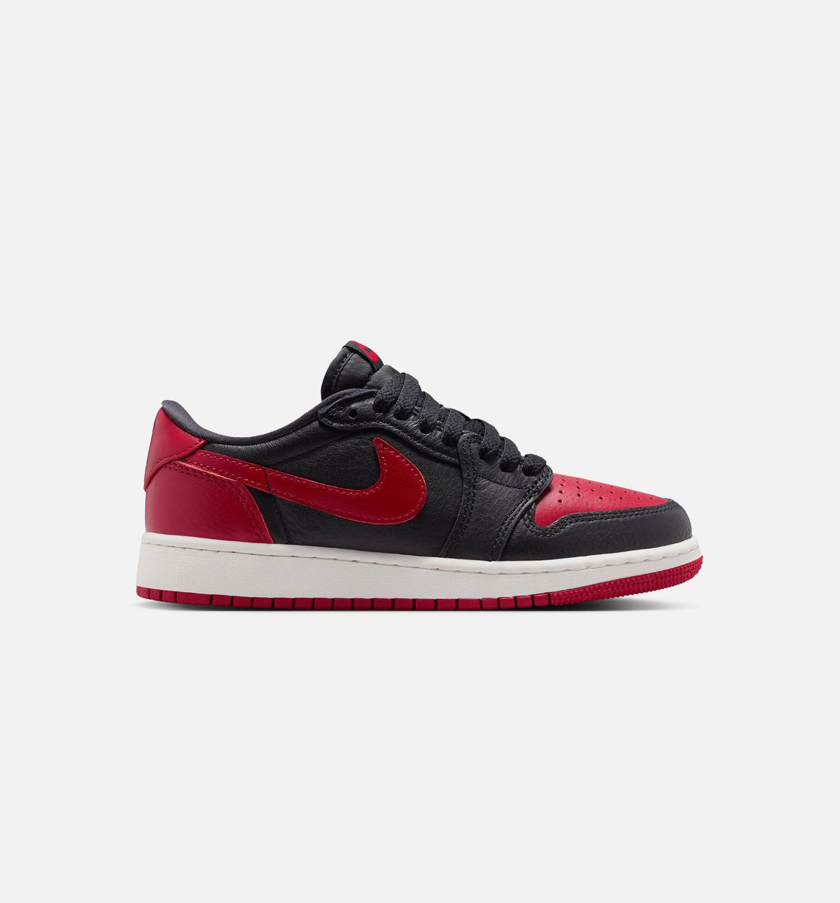 Air Jordan 1 Retro Low OG Banned 大童休闲运动鞋 - 黑/校队红/峰顶白