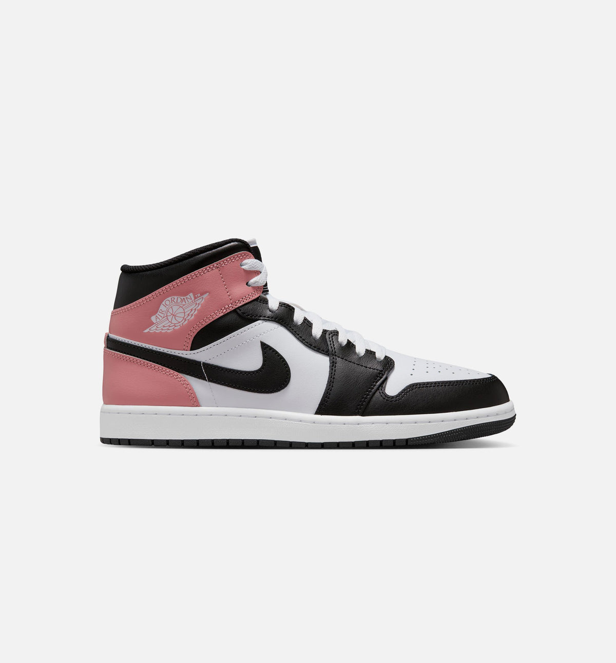 Air Jordan 1 Mid 男士休闲运动鞋 - 白/锈粉/黑