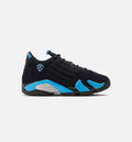 Air Jordan 14 Retro Black University Blue 大童休闲运动鞋 - 黑色/白色/大学蓝
