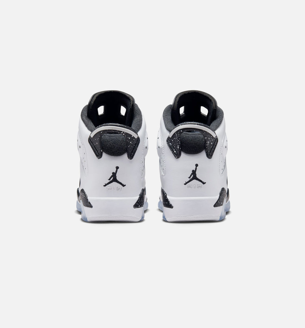 Air Jordan 6 Retro Black And White 大童休闲运动鞋 - 黑色/白色