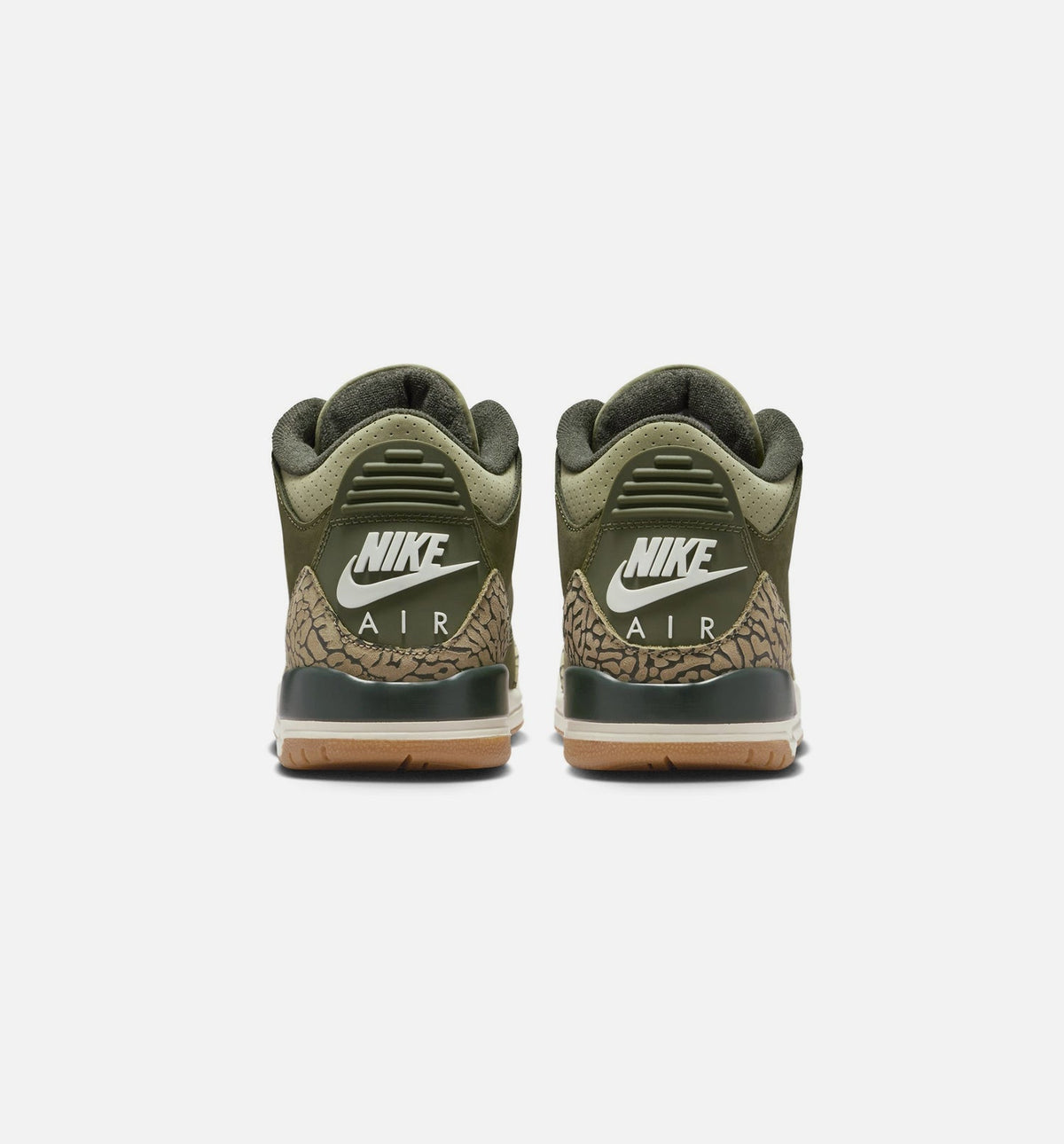 Air Jordan 3 Retro 大童休闲运动鞋 - 中橄榄绿/红杉绿/帆白