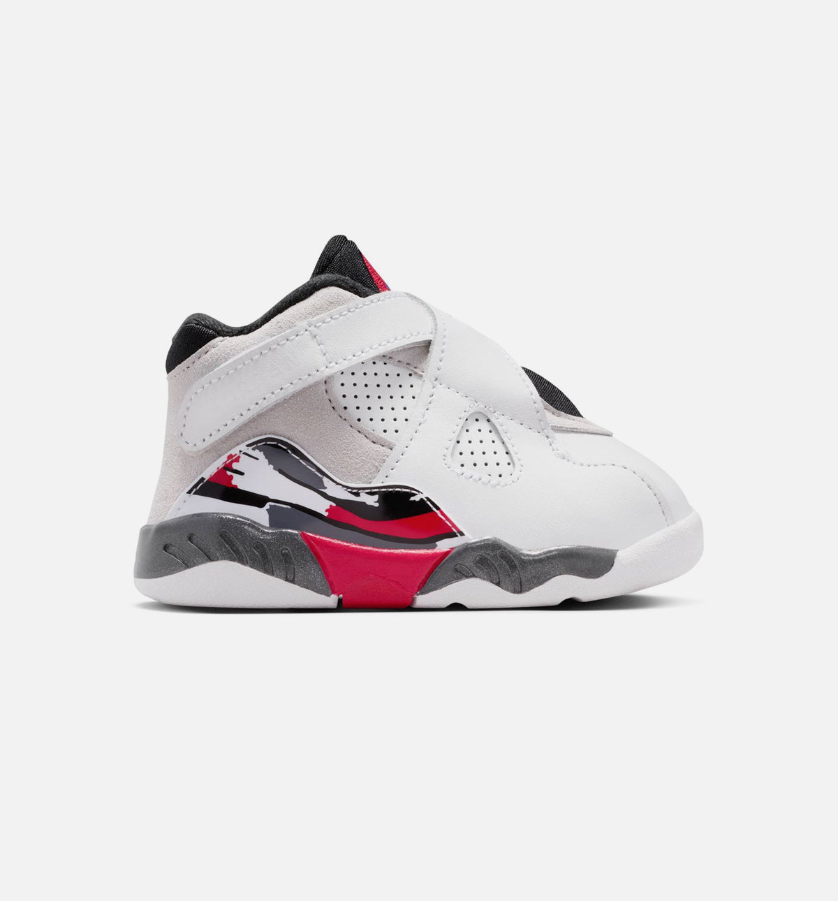 Air Jordan 8 Retro White And True Red 婴幼童休闲运动鞋 - 白色/黑色/正红色