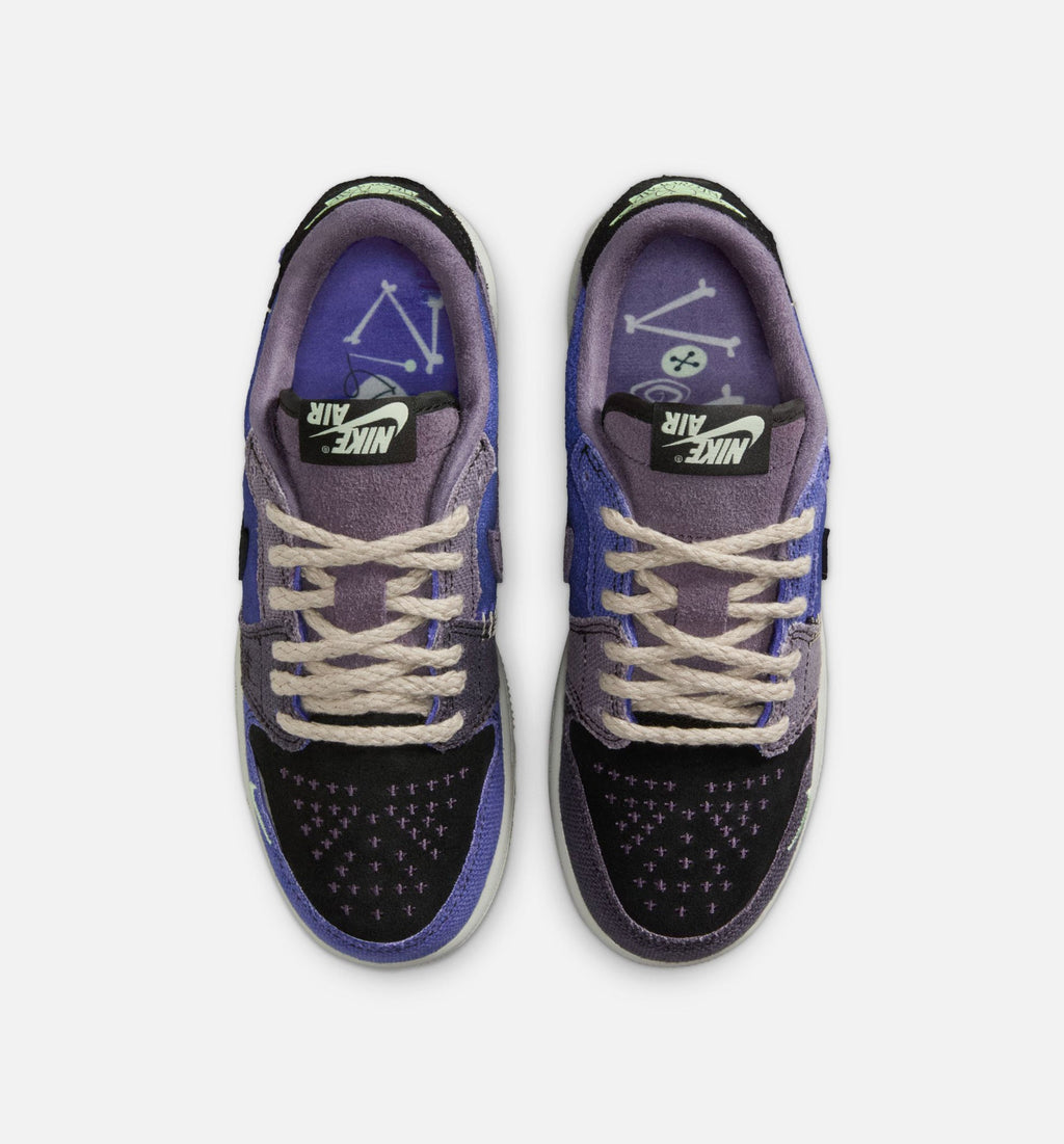 Air Jordan 1 Low OG 大童休闲运动鞋 - 摄政紫/深葡萄干色/蕩绿